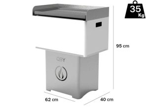 Linea VZ QBY weiß - Tragbarer Pelletgrill mit Pyrolyse-Technologie