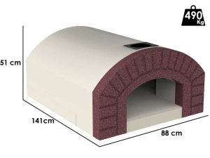 Linea VZ Sorrento - Einbau-Holzbackofen mit Backfläche 72x105 cm - Kapazität 5 Pizzas