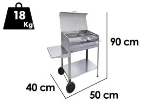 Mille Achille Small - Handgefertigter Holzkohlegrill aus Edelstahl - 47,5x37cm