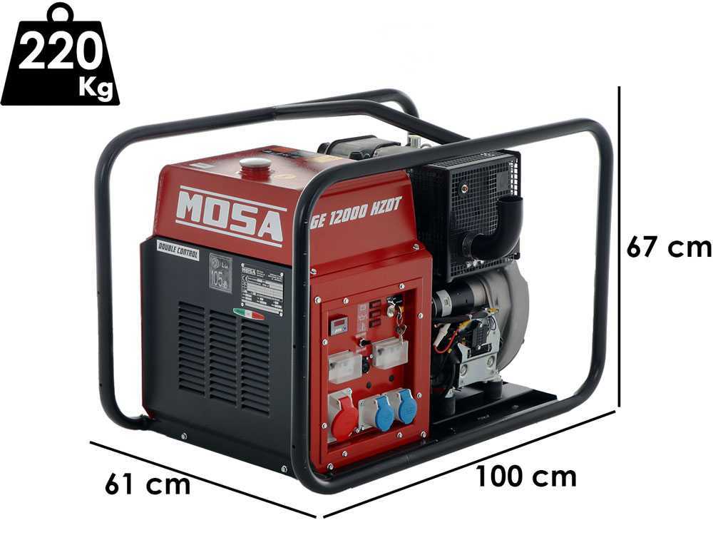 MOSA GE 12000 HZDT - Diesel-Stromerzeuger 9.6 kW - Dauerleistung 8.8 kW - 400V - Hatz Motor 1D90