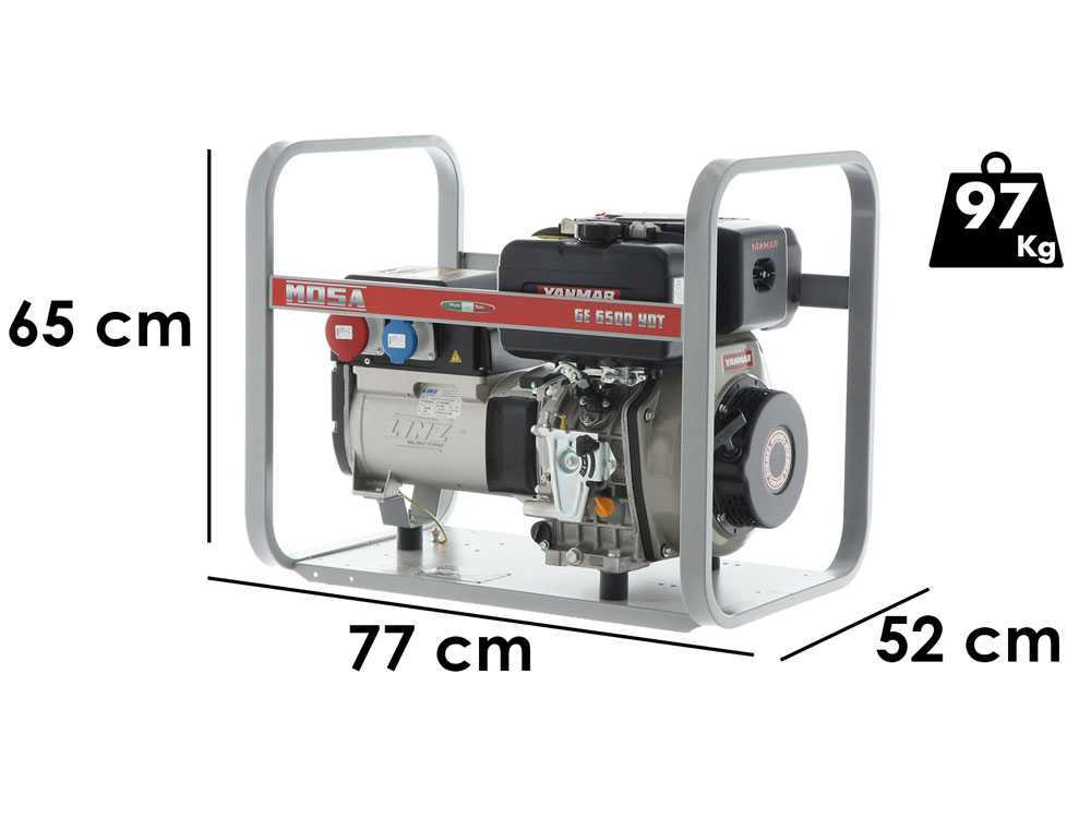 MOSA GE 6500 YDT - Diesel-Stromerzeuger 5.2 kW - Dauerleistung 4.6 kW - 400V - Motor Yanmar L 100 N
