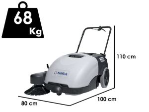Nilfisk SW750 - Selbstfahrende Kehrmaschine mit Kehrgutbehälter 12V - 46Ah