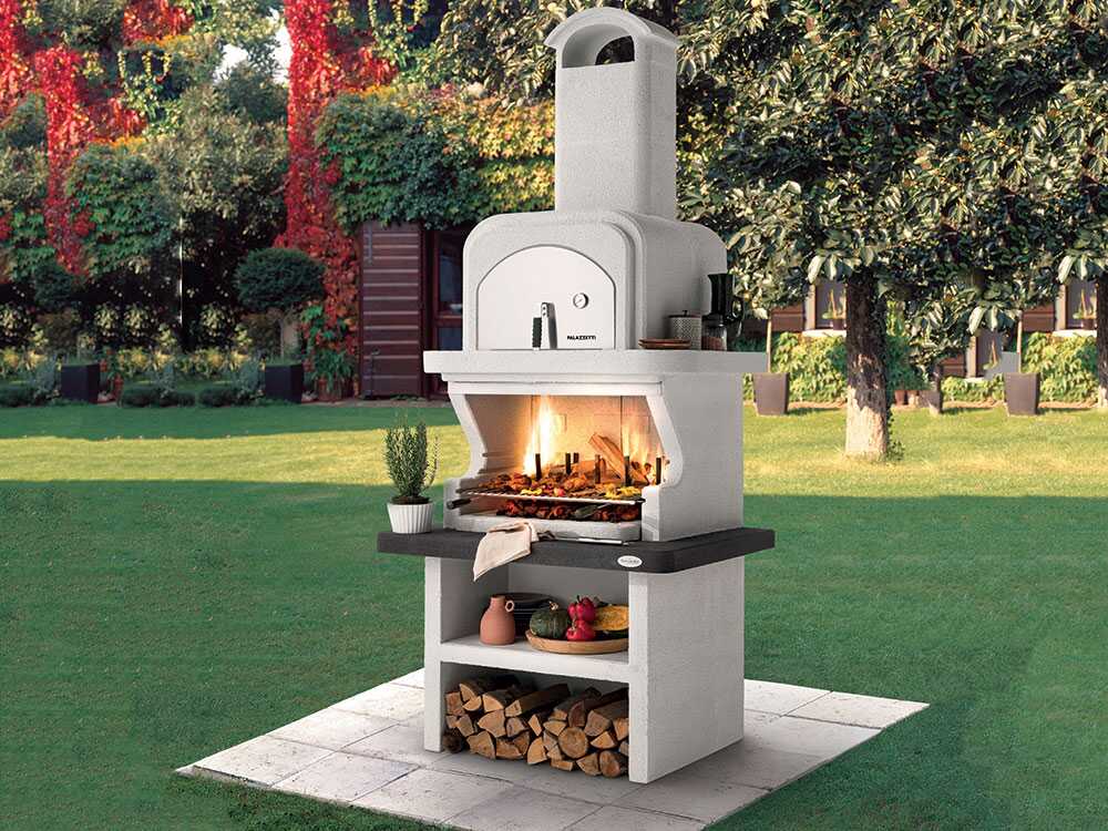 Palazzetti Balos - Kombi-Grillkamin mit Holzbackofen aus Betonstein – Bild 3