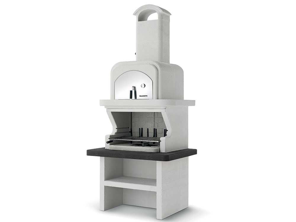 Palazzetti Balos - Kombi-Grillkamin mit Holzbackofen aus Betonstein – Bild 4