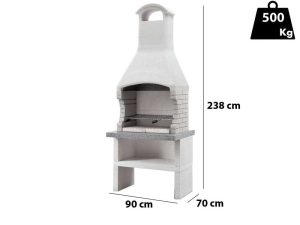 Palazzetti Marbella - Modul-Grillkamin aus Beton - für Holz und Holzkohle