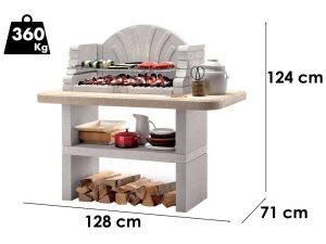 Palazzetti St. Tropez - Grillkamin aus Beton - Grillfläche 76x40 cm