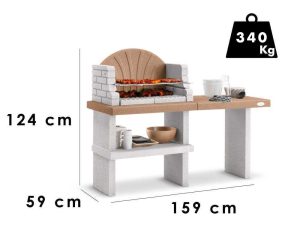 Palazzetti Vasto - Grillkamin - für Holz und Holzkohle