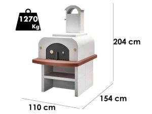Pizzaofen Palazzetti Easy Large mit Unterbau - Holzbackofen - Innenraum 77x96 cm