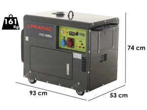 Pramac PMD5050s - Leiser Diesel-Stromerzeuger mit Rädern und AVR-Regelung 3,6 kW - Dauerleistung 3.6 kW - 400V