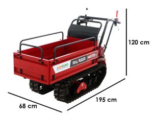 Raupendumper mit ausziehbarer Ladefläche AgriEuro Premium Ranger M570 H-E - Honda GX200 Motor - E-Starter