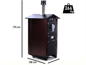 Rossofuoco Garden 80 - Holzbackofen für den Außenbereich - Braun