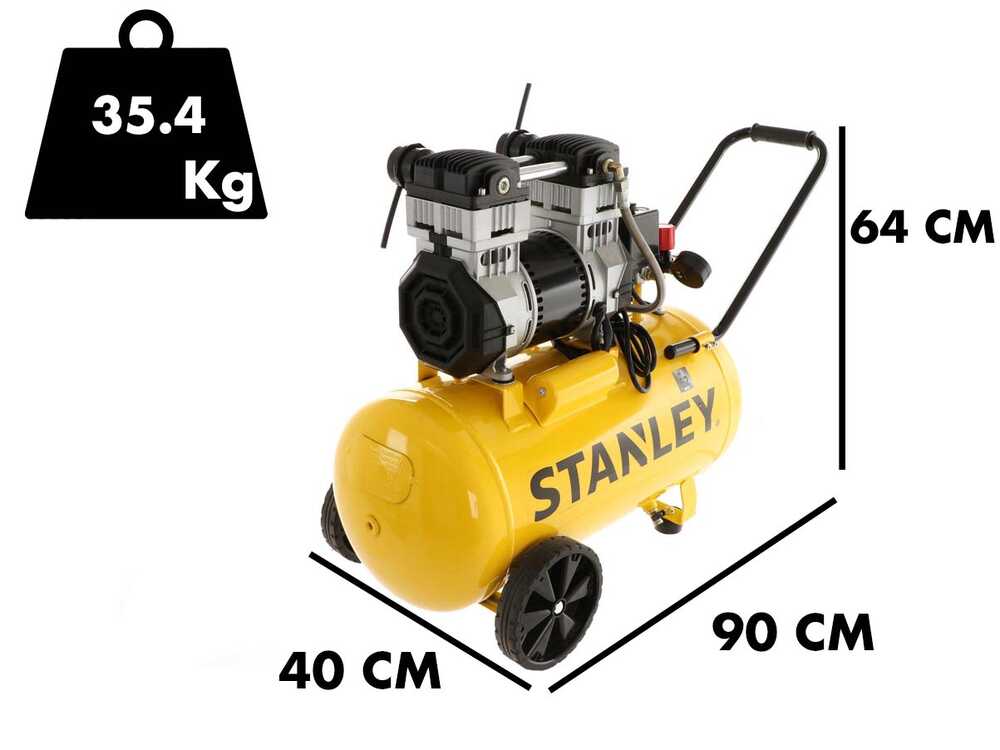 Stanley DST 240/8/50 - Elektrischer Kompressor auf Wagen leise – Bild 2