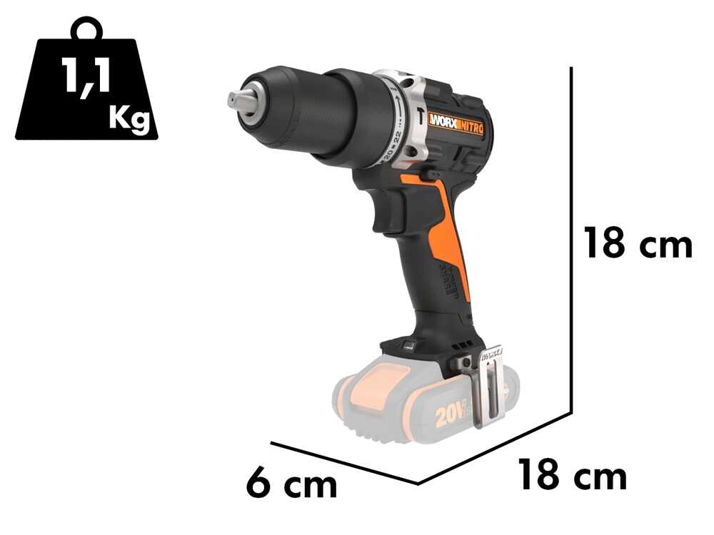Worx WX352.9 Akku-Schlagbohrschrauber - 20V - Solo - OHNE AKKU UND LADEGERÄT