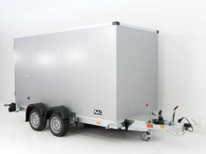 Vezeko Koffer-Absenkanhänger 157x344cm Höhe: 190cm 2,7t | Weiß-Neu