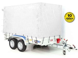 Anhänger mit Plane 150x300cm 2600kg | Typ 7.26 | Hochplane 180cm – Weiß-Neu