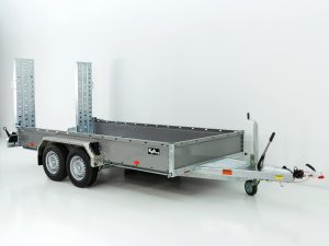 Vezeko Baumaschinenanhänger BA 190x390cm 3,5t | grau | Schwenk-Rampen | SB-Neu