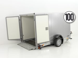 Vezeko Koffer-Absenkanhänger 157x268cm Höhe: 164cm 1,5t | Silber-Neu