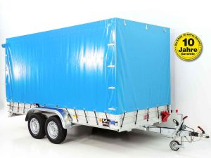 Anhänger mit Plane 185x400cm 2600kg | Typ 10.26 | Hochplane 200cm – Hellblau-Neu
