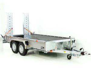 Vezeko Baumaschinenanhänger BA 175x360cm 3,5t | SB | Schwenk-Rampen | grau-Neu