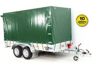 Anhänger mit Plane 150x350cm 2600kg | Typ 8.26 | Hochplane 180cm – Grün-Neu